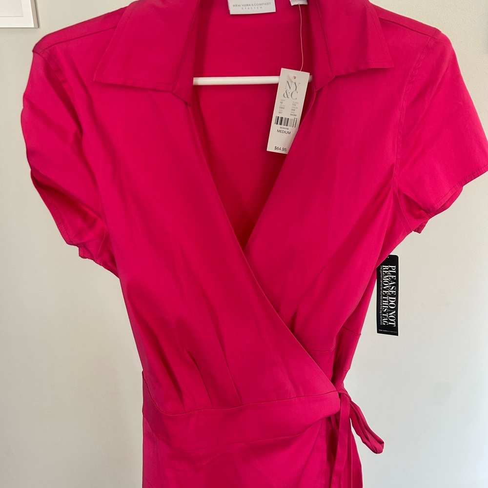 New with tags! New York & Company Bright Pink Wrap Dress